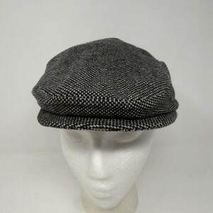 Bailey of Hollywood Mens Grey Tweed 100% Virgin Wool Flat Cap Made in Italy L